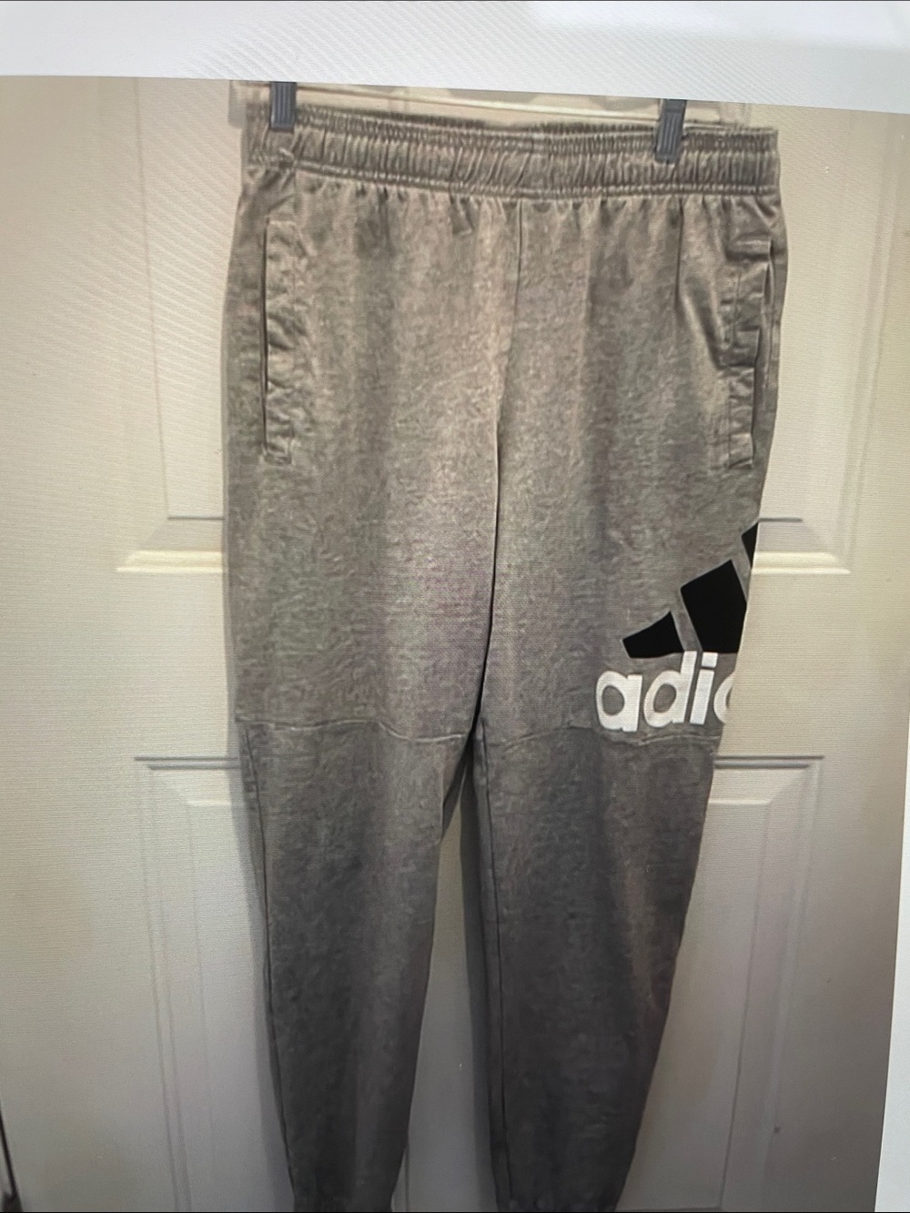 adidas Men’s Gray Jogger Sweatpants with Black Logo